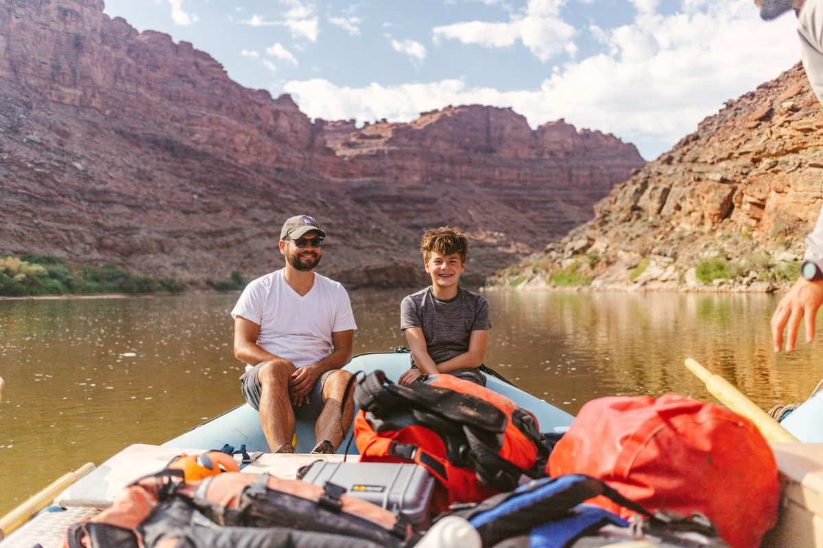 A NAVTEC raft on the Colorado River near Moab
